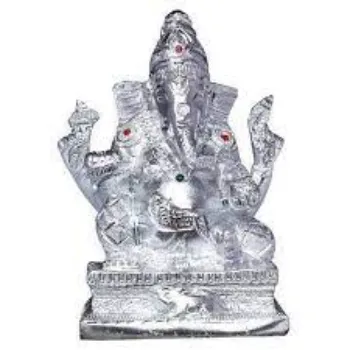 White Metal Ganesha Statue 